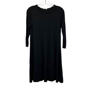 Glamour Farms Boutique Women’s 3/4 Sleeve Shift Dress Round Neck Black Small